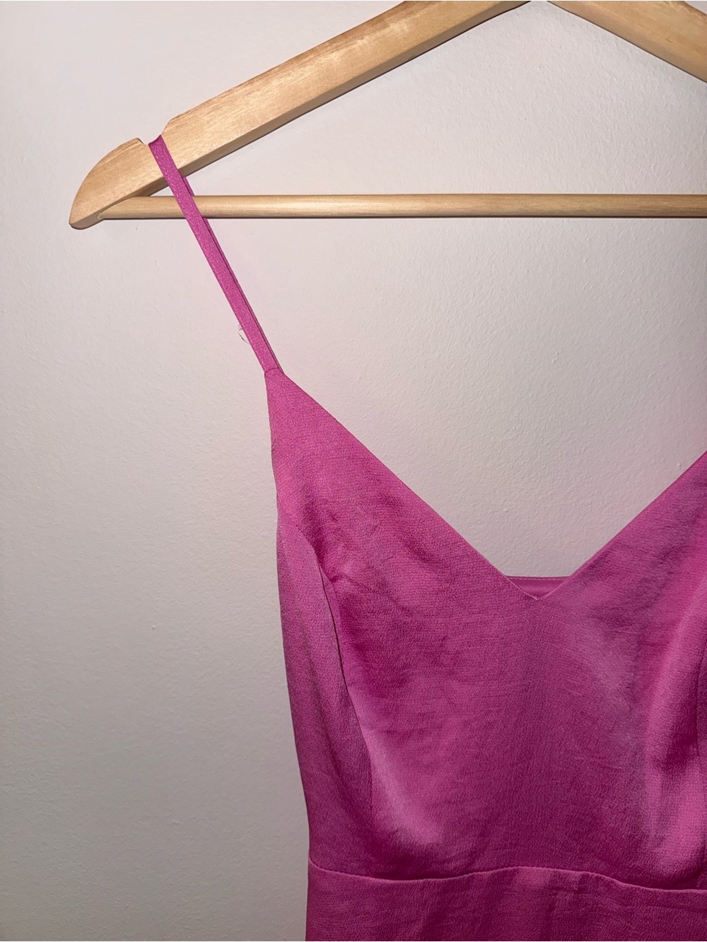 Express Fuchsia Spaghetti-Strap Ruffle-Hem Mini Dress - Picture 4 of 6